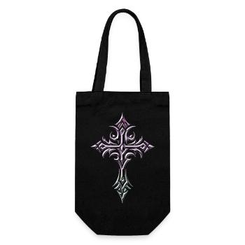 Crimson Lilac Ornate Cross - Gift Bag for Bottles - black - Front