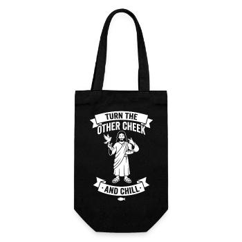 Turn The Other Cheek And Chill - Gift Bag for Bottles - black - Front