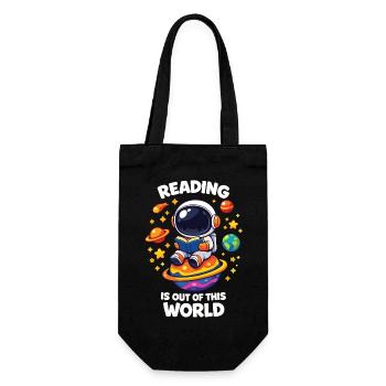 Reading is out of this world - Gift Bag for Bottles - black - Front