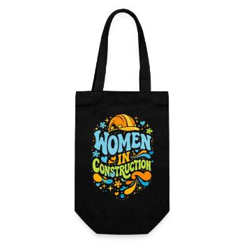 Women in Construction Craftswomen Retro Power - Gift Bag for Bottles - black - Front