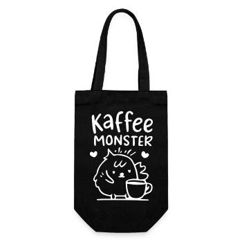 Kaffee Monster Illustration - Geschenkbeutel für Flaschen - Schwarz - Vorne