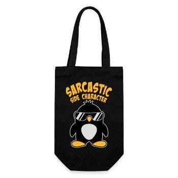 Pinguin Sarcastic Side Character Sonnenbrille Logo - Geschenkbeutel für Flaschen - Schwarz - Vorne