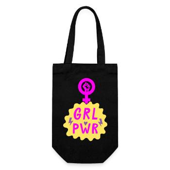 GIRL POWER – HEART OF STRENGTH! ♀ GIRLS SISTERS - Gift Bag for Bottles - black - Front