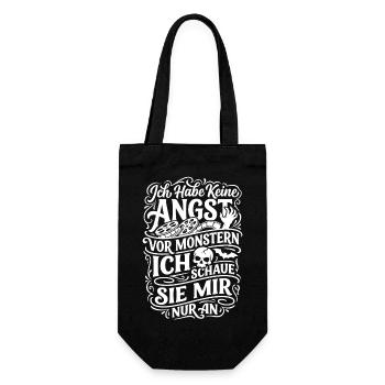 Keine Angst vor Monstern Humor - Geschenkbeutel für Flaschen - Schwarz - Vorne