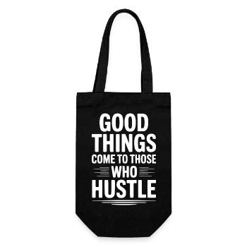Good Things Come To Those Who Hustle - Gift Bag for Bottles - black - Front