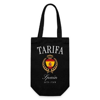 Tarifa Spain Coat of Arms Crown – Travel Souvenir - Gift Bag for Bottles - black - Front