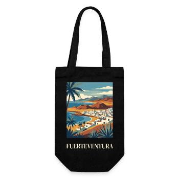 Fuerteventura Coastal Poster Canary Islands Spain - Gift Bag for Bottles - black - Front