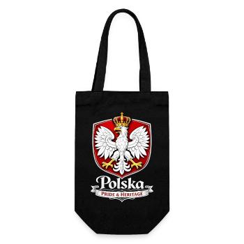 Polen Wappen T-Shirt – Polska Pride & Heritage - Geschenkbeutel für Flaschen - Schwarz - Vorne