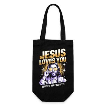 Jesus Loves You—I’m His Favorite - Gift Bag for Bottles - black - Front