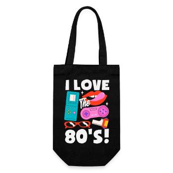 Retro Back to the 80s Vintage Design - Gift Bag for Bottles - black - Front