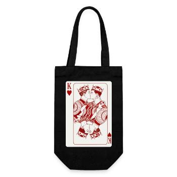Carte du cœur qui embrasse les rois - Sac à bouteille - noir - Devant