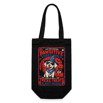 Pawsitive Vibes Halloween Dog - Gift Bag for Bottles - black - Front