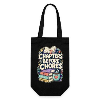 CHAPTERS BEFORE CHORES Nickerchen - Geschenkbeutel für Flaschen - Schwarz - Vorne