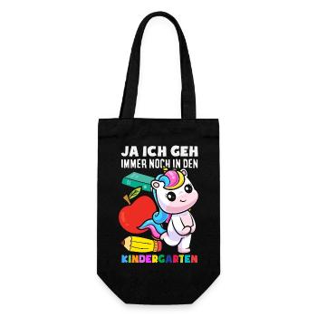 Einhorn Kindergarten Erzieherin Lustiger Spruch - Geschenkbeutel für Flaschen - Schwarz - Vorne