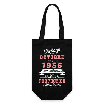 Anniversaire 70 ans - Vintage - Octobre 1956 - Sac à bouteille - noir - Devant