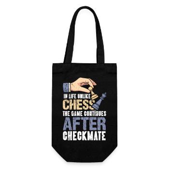 Schach Schachspieler Schachbrett - Geschenkbeutel für Flaschen - Schwarz - Vorne
