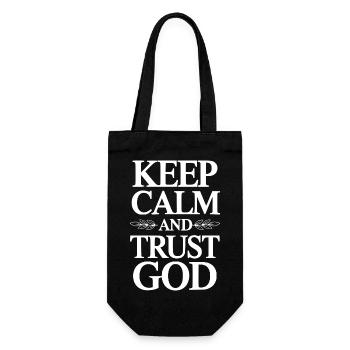 Reste calme et fais confiance à Dieu - Sac à bouteille - noir - Devant