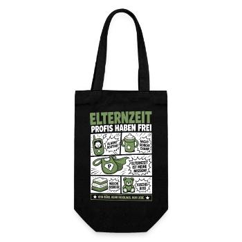 Elternzeit Profis Haben Frei - Geschenkbeutel für Flaschen - Schwarz - Vorne