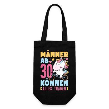 Männer Ab 30 Einhorn Humor - Geschenkbeutel für Flaschen - Schwarz - Vorne
