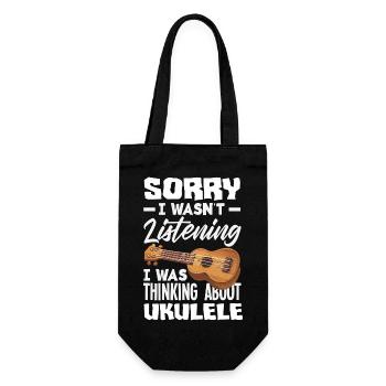 Funny Ukulele Designs and Sayings - Gift Bag for Bottles - black - Front