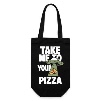Take Me to Your Pizza UFO - Gift Bag for Bottles - black - Front