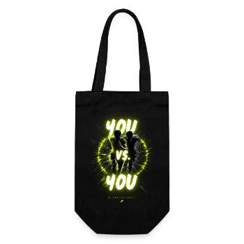 YOU vs YOU Fitness-Duell - Geschenkbeutel für Flaschen - Schwarz - Vorne