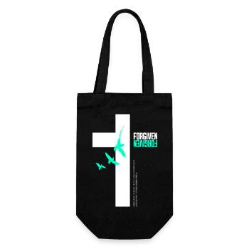 Forgiven Cross & Flying Birds - Gift Bag for Bottles - black - Front