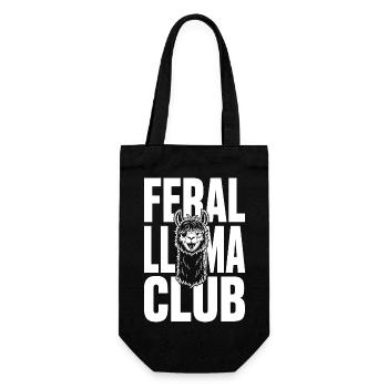 Feral Llama Club wildes Lama - Geschenkbeutel für Flaschen - Schwarz - Vorne