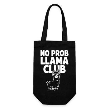 No Prob Llama Club mit cooler Sonnenbrille - Geschenkbeutel für Flaschen - Schwarz - Vorne