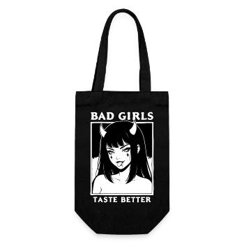 Bad Girl with Horns – Tasteful - Gift Bag for Bottles - black - Front