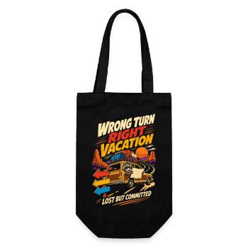 Mauvais tournant, bon chemin, humour de voyage en route de vacances - Sac à bouteille - noir - Devant