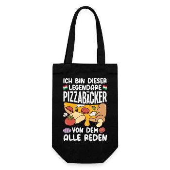 Legendärer Pizzabäcker Von Dem Alle Reden - Geschenkbeutel für Flaschen - Schwarz - Vorne