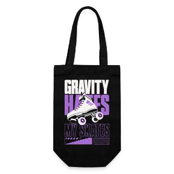Gravity Hates My Skates – Rollschuhe - Geschenkbeutel für Flaschen - Schwarz - Vorne
