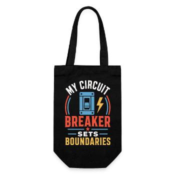 Elektriker – My Circuit Breaker Sets Boundaries - Geschenkbeutel für Flaschen - Schwarz - Vorne