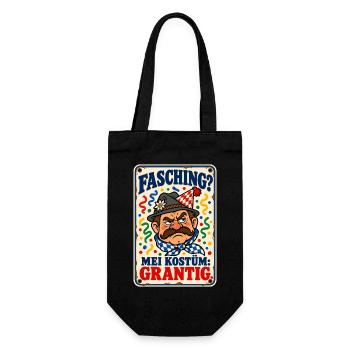 Fasching Kostüm grantig - Geschenkbeutel für Flaschen - Schwarz - Vorne