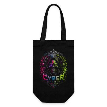 Cyber Spirit Skull Neon – Halloween-Horror - Geschenkbeutel für Flaschen - Schwarz - Vorne