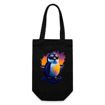 Pingouin mignon - Sac à bouteille - noir - Devant