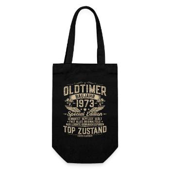 Oldtimer 1973 Jahrgang geboren Geburtstag Geschenk - Geschenkbeutel für Flaschen - Schwarz - Vorne