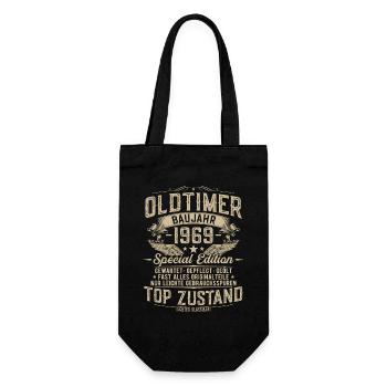 Oldtimer 1969 Jahrgang geboren Geburtstag Geschenk - Geschenkbeutel für Flaschen - Schwarz - Vorne