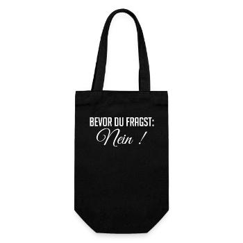 Funny statement – Before you ask: No - Gift Bag for Bottles - black - Front