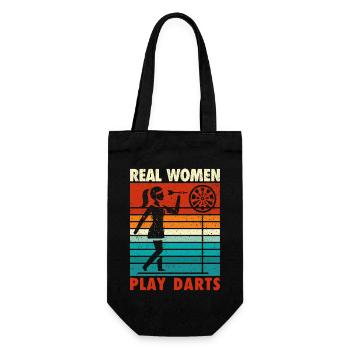 De vraies femmes jouent aux fléchettes - Funny Dfles Players - Sac à bouteille - noir - Devant