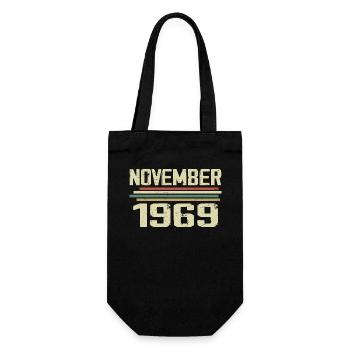 Jahrgang November 1969 vintage Retro November 1969 - Geschenkbeutel für Flaschen - Schwarz - Vorne