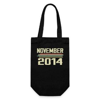 Jahrgang November 2014 vintage Retro November 2014 - Geschenkbeutel für Flaschen - Schwarz - Vorne