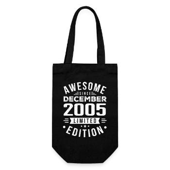 Birthday present born in December 2005 - Gift Bag for Bottles - black - Front