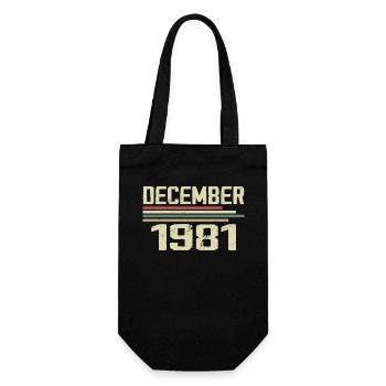 Décembre 1981 Vintage Vintage Rétro Anniversaire - Sac à bouteille - noir - Devant