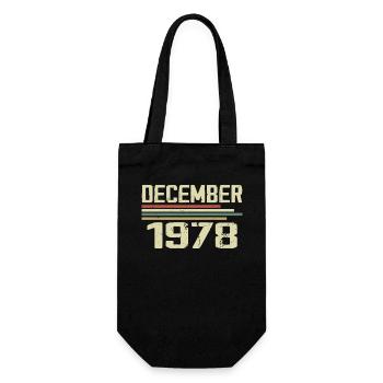 Décembre 1978 Vintage Vintage Rétro Anniversaire - Sac à bouteille - noir - Devant
