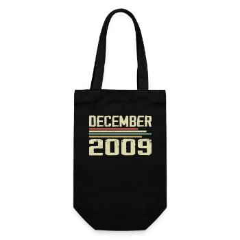 Dezember 2009 Jahrgang Vintage Retro Geburtstag - Geschenkbeutel für Flaschen - Schwarz - Vorne