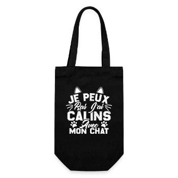 je peux pas j'ai câlins avec mon chat - Sac à bouteille - noir - Devant