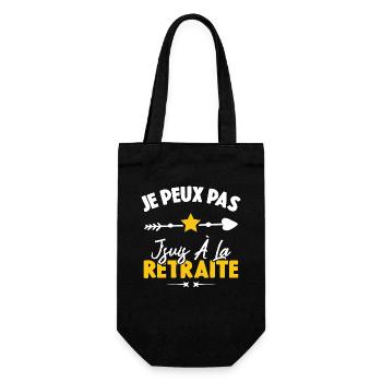 Je peux pas j'suis à la retraite - Sac à bouteille - noir - Devant