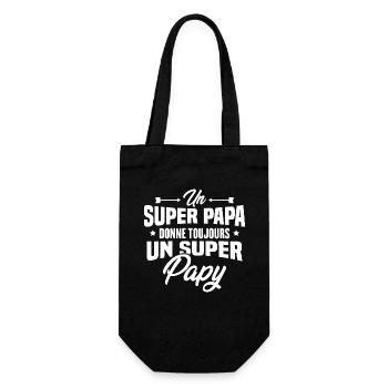 Un super papa donne toujours un super papy - Sac à bouteille - noir - Devant